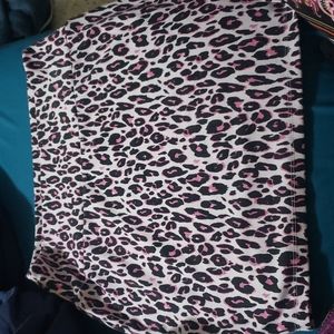 Charlotte Russe white, 80s pink and black cheetah print mini skirt